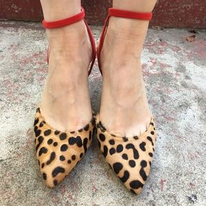Zara Leopard Print Heels with Ankle Strap